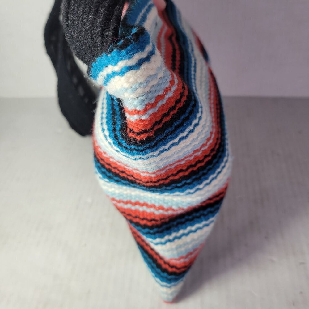 Handwoven Ortegas Wool Shoulder Bag With Striped Pattern Satin Lining - Picture 3 of 8